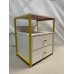 youyouplus White Wooden Bedside Table with 2 Drawers – Elegant Nightstand for Bedroom Storage and Home Decor
